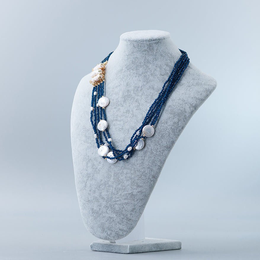 Collana Cristalli blue con Chiusura