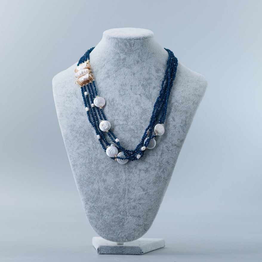 Collana Cristalli blue con Chiusura
