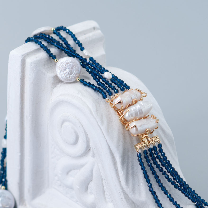 Collana Cristalli blue con Chiusura