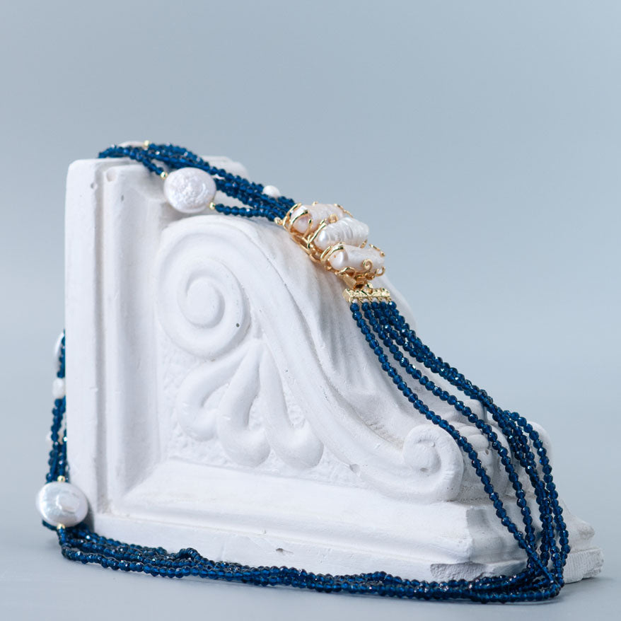 Collana Cristalli blue con Chiusura