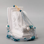 Collana Cristalli Grigi e Perle di fiume con Chiusura in Ottone